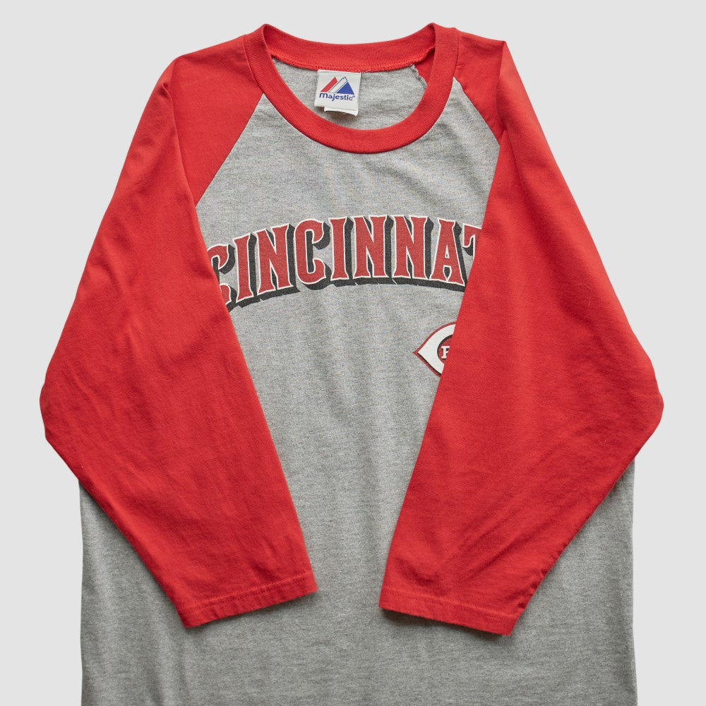 Cincinnati Reds Majestic 2000s T-shirt - Heather Gray - Vintage - Fanatics on Sale
