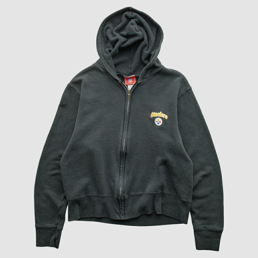Fanatics Pittsburgh Steelers NFL 2000s Hooded Full Zip Sweatshirt Black Vintage