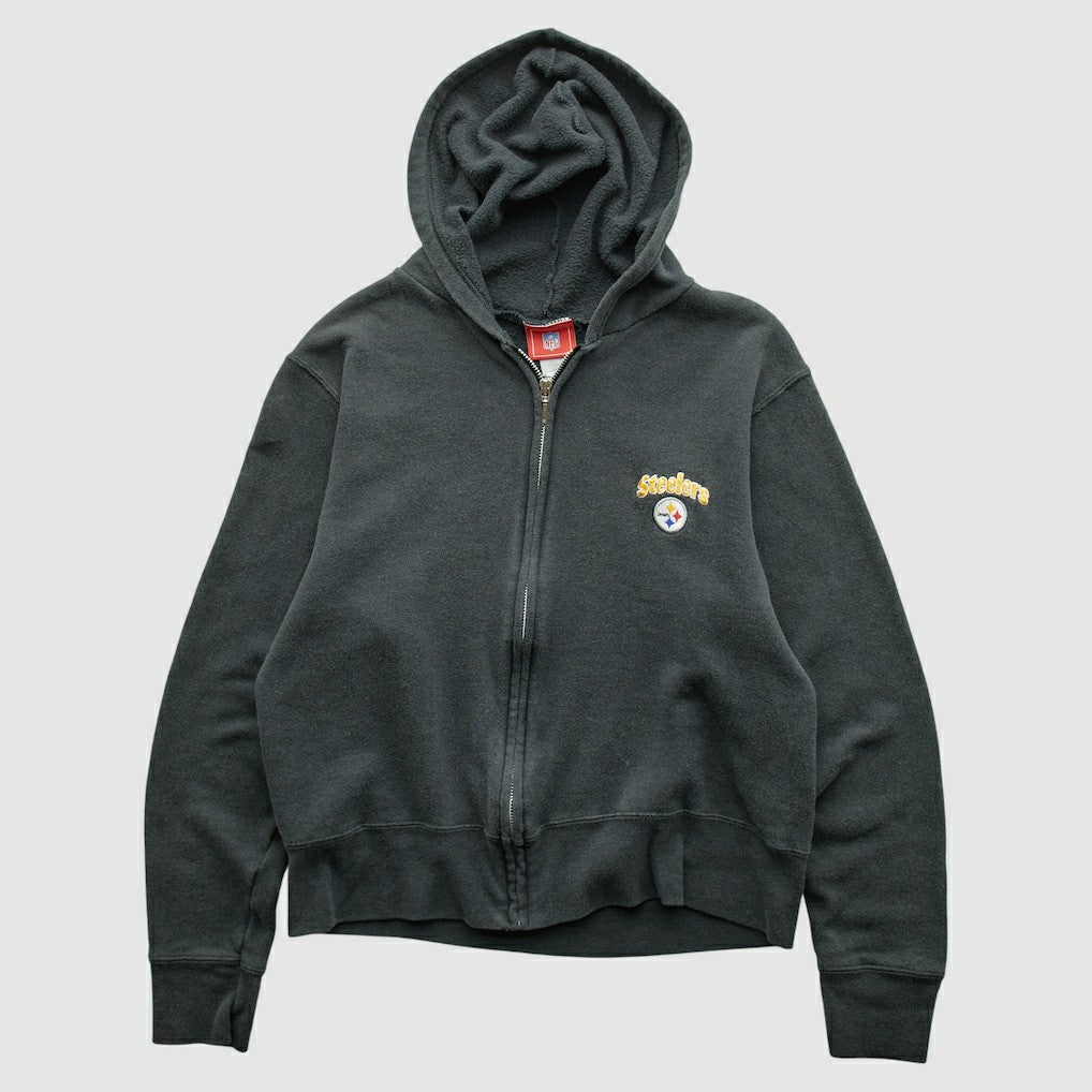 Fanatics Pittsburgh Steelers NFL 2000s Hooded Full Zip Sweatshirt Black Vintage