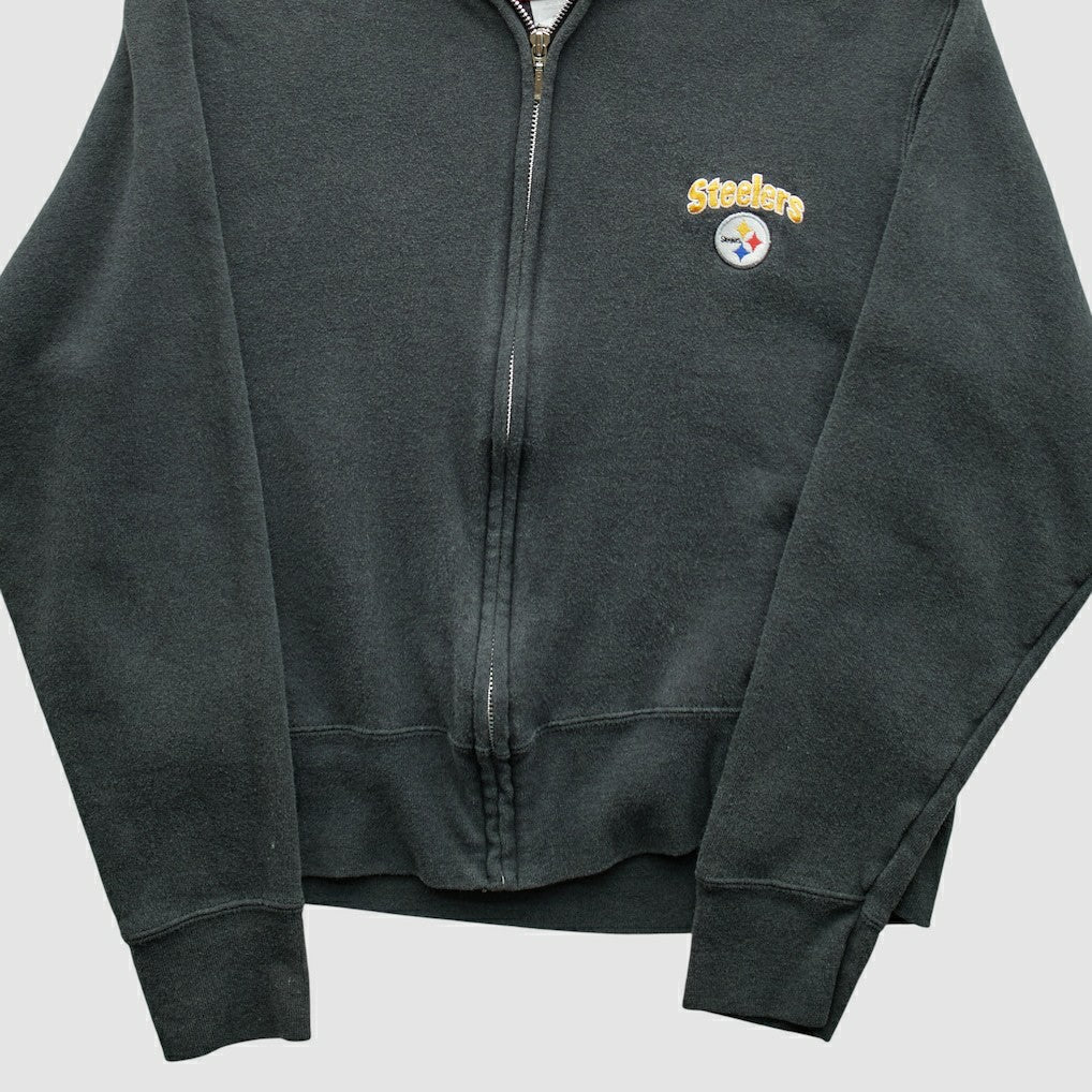 Fanatics Pittsburgh Steelers NFL 2000s Hooded Full Zip Sweatshirt Black Vintage