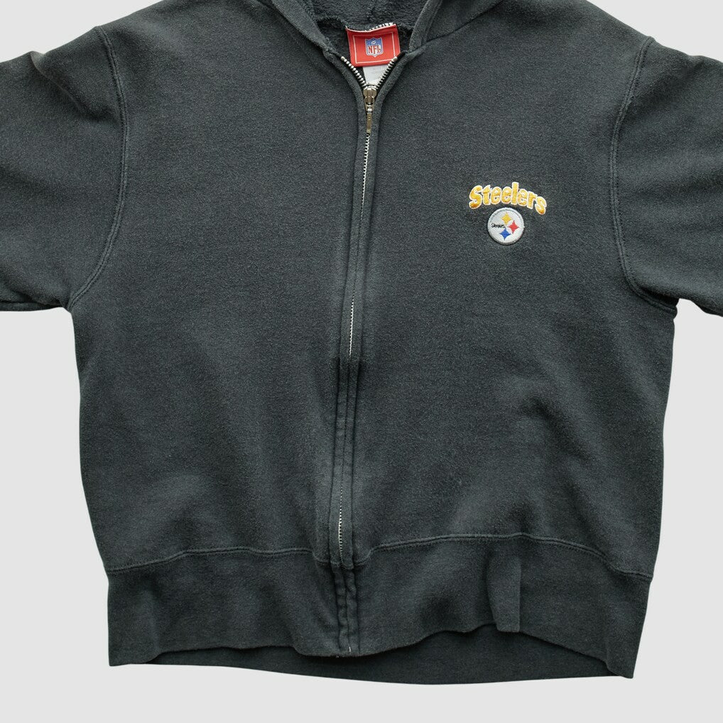 Fanatics Pittsburgh Steelers NFL 2000s Hooded Full Zip Sweatshirt Black Vintage