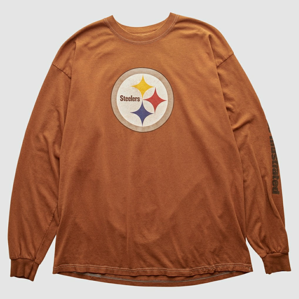 Fanatics Pittsburgh Steelers Gildan 2000s Long Sleeve T-shirt Brown Vintage