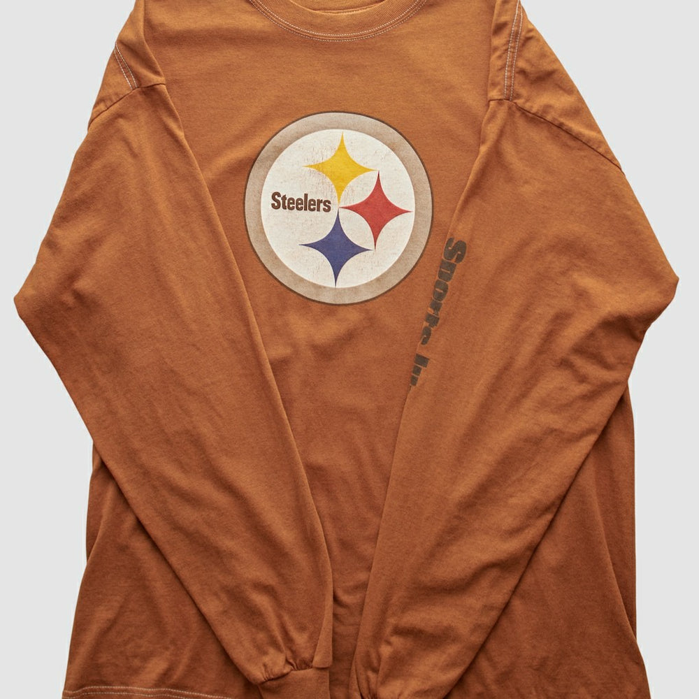 Fanatics Pittsburgh Steelers Gildan 2000s Long Sleeve T-shirt Brown Vintage