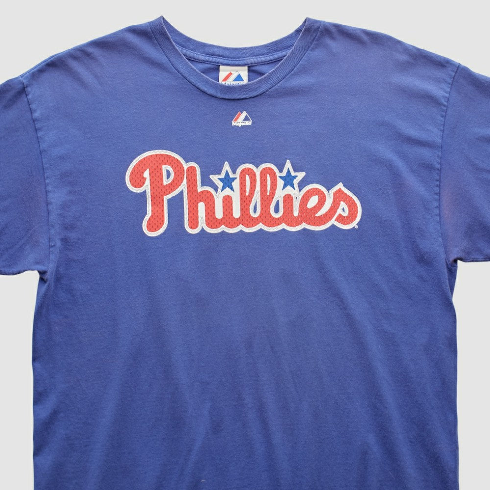Philadelphia Phillies Majestic 2010s T-shirt - Blue - Vintage - Fanatics on Sale