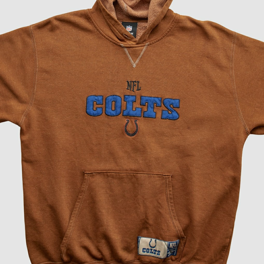 Fanatics Indianapolis Colts NFL 2010s Hooded Pullover Sweatshirt Brown Vintage