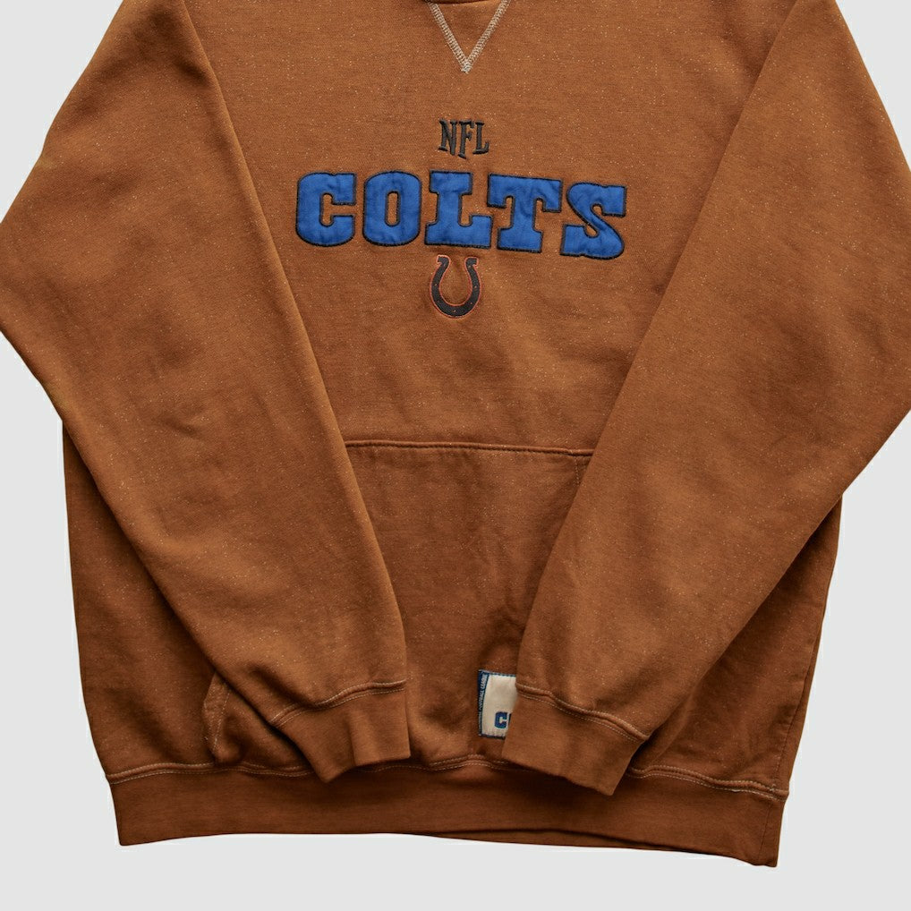 Fanatics Indianapolis Colts NFL 2010s Hooded Pullover Sweatshirt Brown Vintage