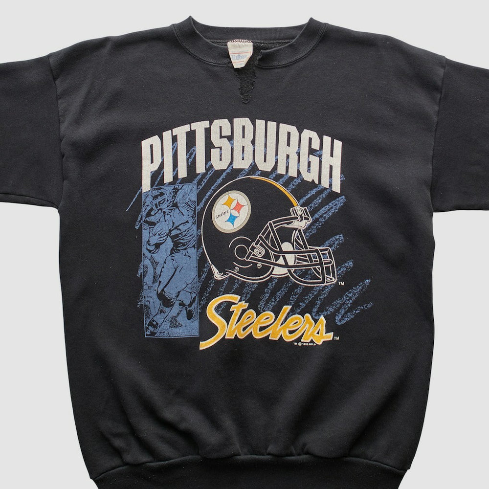 Fanatics Pittsburgh Steelers Tultex 1992 Pullover Sweatshirt Black Vintage