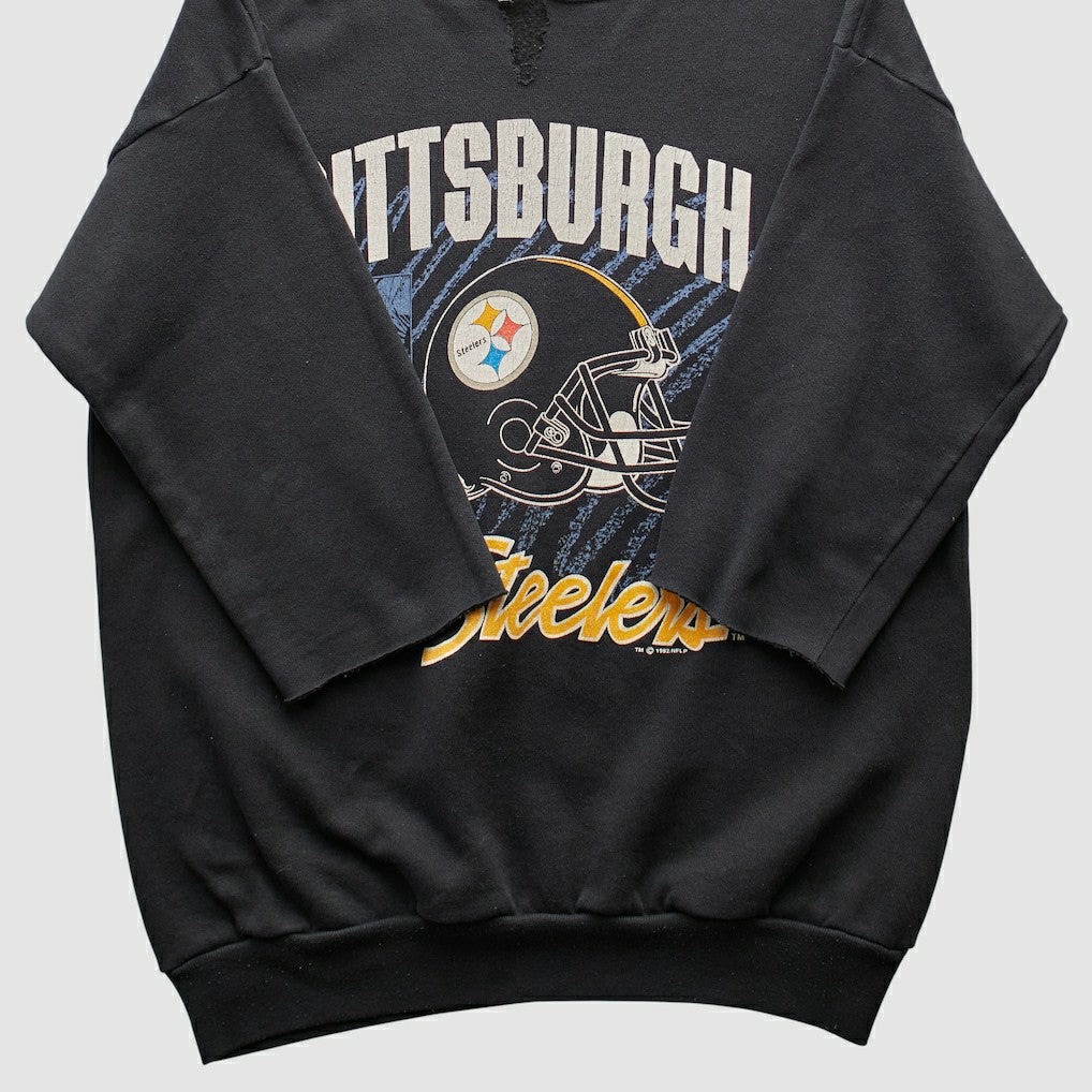 Fanatics Pittsburgh Steelers Tultex 1992 Pullover Sweatshirt Black Vintage