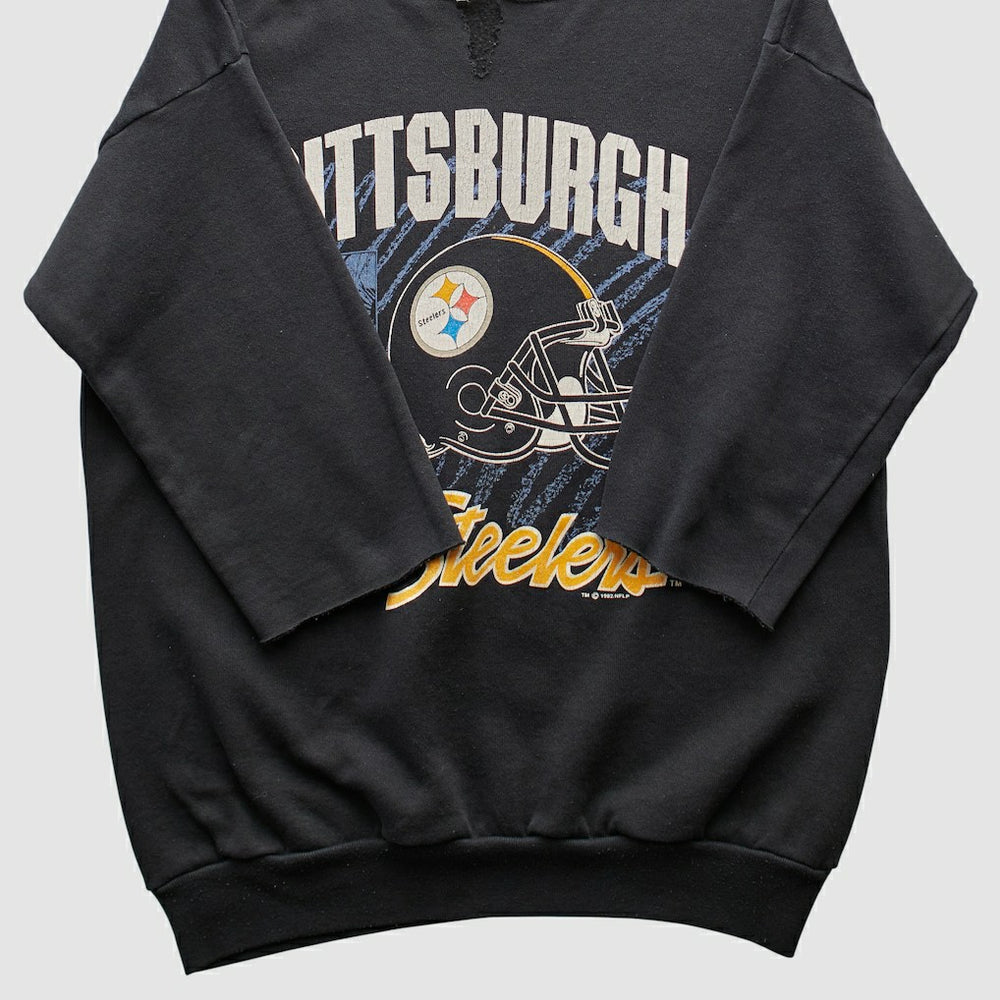 Fanatics Pittsburgh Steelers Tultex 1992 Pullover Sweatshirt Black Vintage
