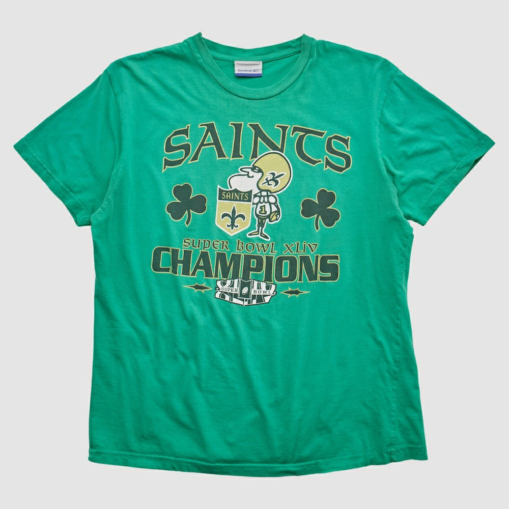 Fanatics New Orleans Saints Reebok 2010 T-shirt Green Vintage
