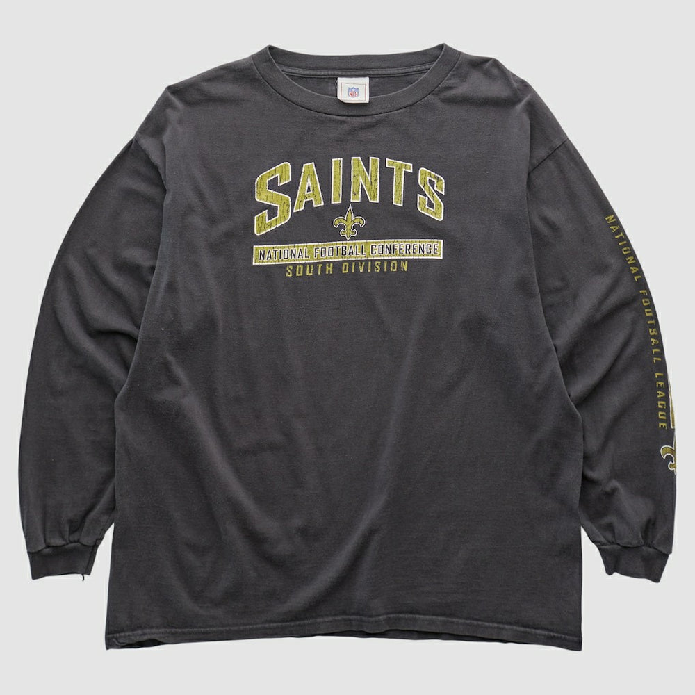 Fanatics New Orleans Saints NFL 2000s Long Sleeve T-shirt Charcoal Vintage