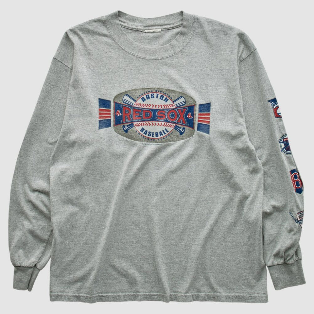 Boston Red Sox 2001 Long Sleeve T-shirt - Heather Gray - Vintage - Fanatics Discount