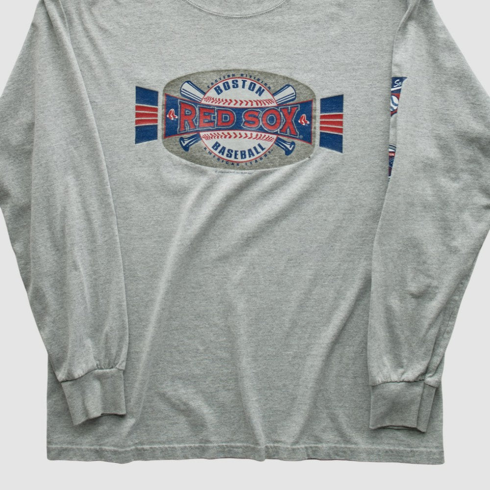Boston Red Sox 2001 Long Sleeve T-shirt - Heather Gray - Vintage - Fanatics Discount