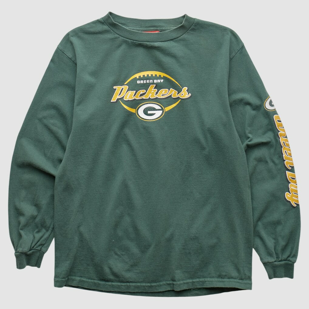 Fanatics Green Bay Packers NFL 2000s Long Sleeve T-shirt Green Vintage
