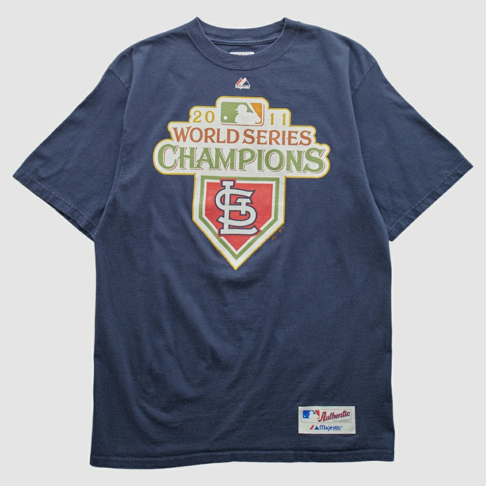St. Louis Cardinals Majestic 2011 T-shirt - Navy - Vintage - Fanatics Discount