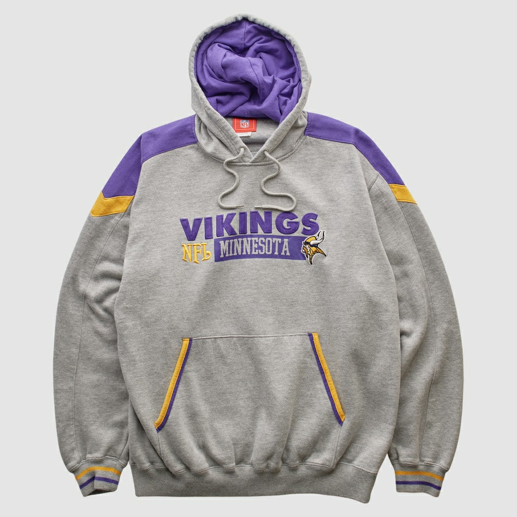 Fanatics Minnesota Vikings NFL 2000s Hooded Pullover Sweatshirt Heather Gray Vintage