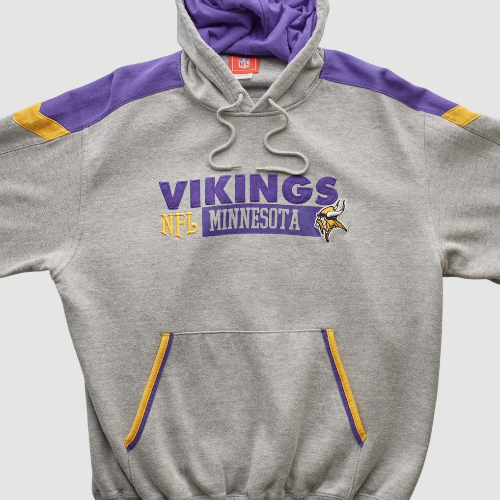 Fanatics Minnesota Vikings NFL 2000s Hooded Pullover Sweatshirt Heather Gray Vintage