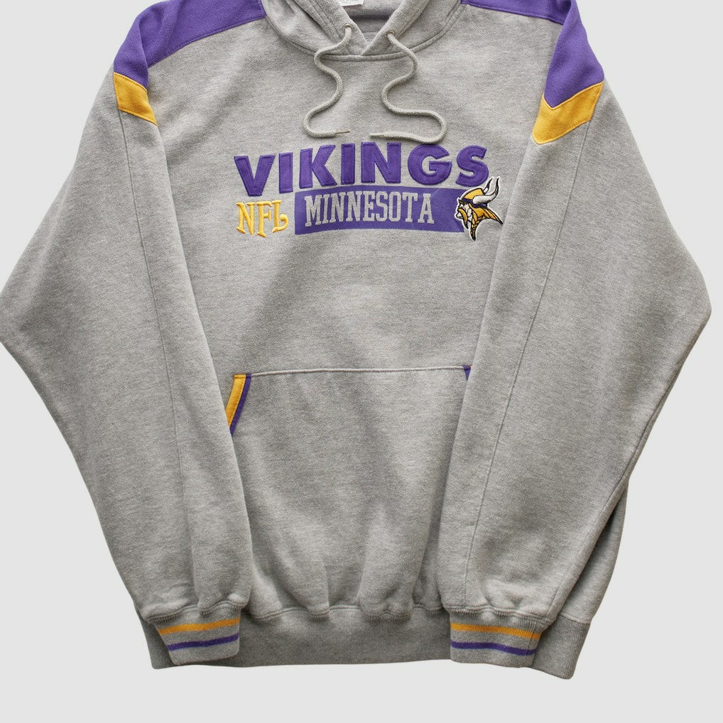 Fanatics Minnesota Vikings NFL 2000s Hooded Pullover Sweatshirt Heather Gray Vintage
