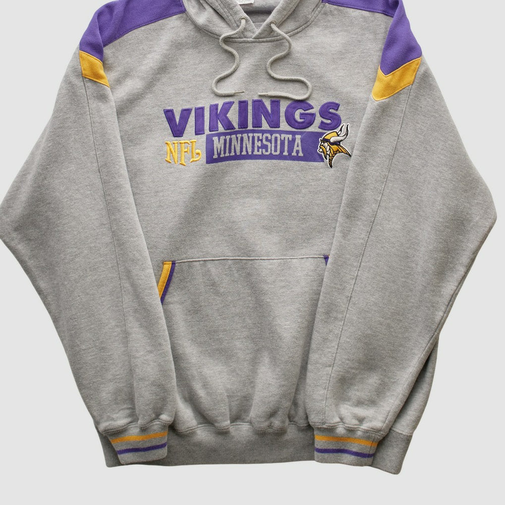 Fanatics Minnesota Vikings NFL 2000s Hooded Pullover Sweatshirt Heather Gray Vintage