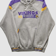 Fanatics Minnesota Vikings NFL 2000s Hooded Pullover Sweatshirt Heather Gray Vintage
