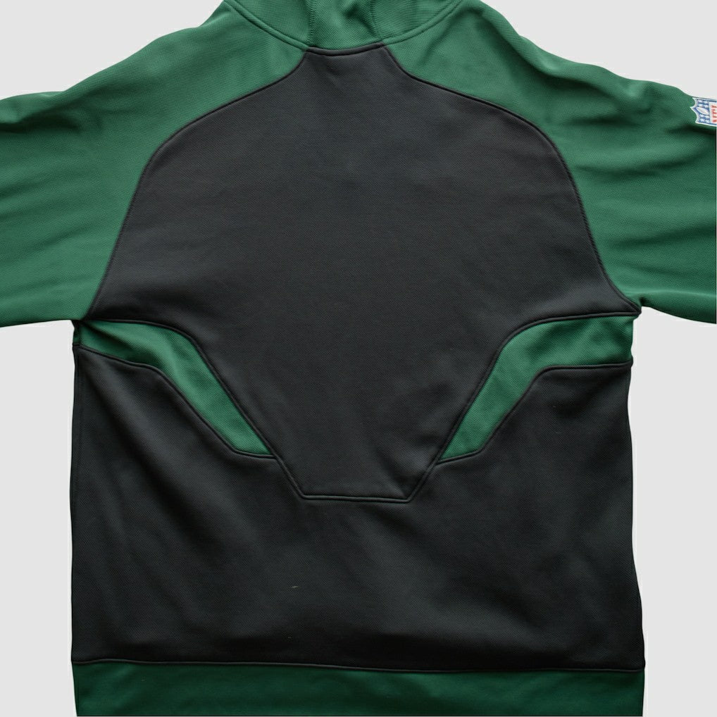 Fanatics New York Jets Reebok 2010s Hooded Pullover Sweatshirt Black Vintage