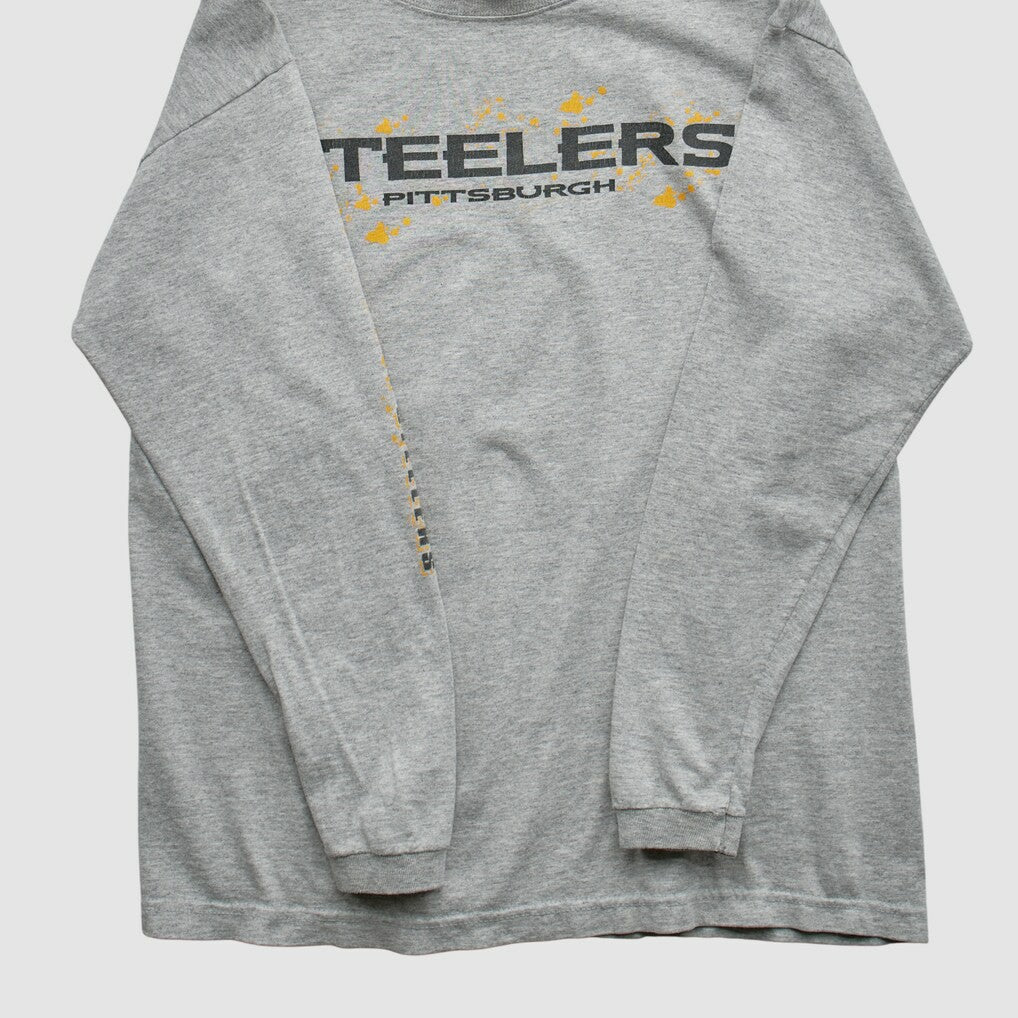 Fanatics Pittsburgh Steelers Starter 90s Long Sleeve T-shirt Heather Gray Vintage