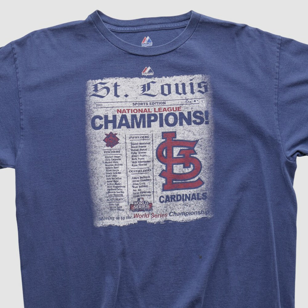 St. Louis Cardinals Majestic 2011 T-shirt - Navy - XVintage - Fanatics on Sale