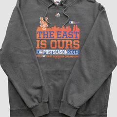 New York Mets Majestic 2015 Hooded Pullover Sweatshirt - Dark Heather Gray - XVintage - Fanatics Discount