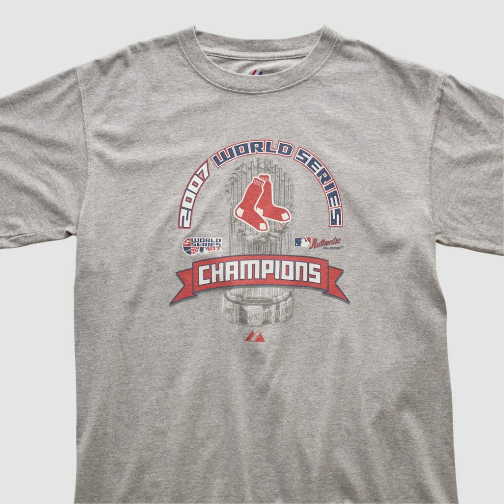 Boston Red Sox Majestic 2007 T-shirt - Heather Gray - Vintage - Fanatics on Sale