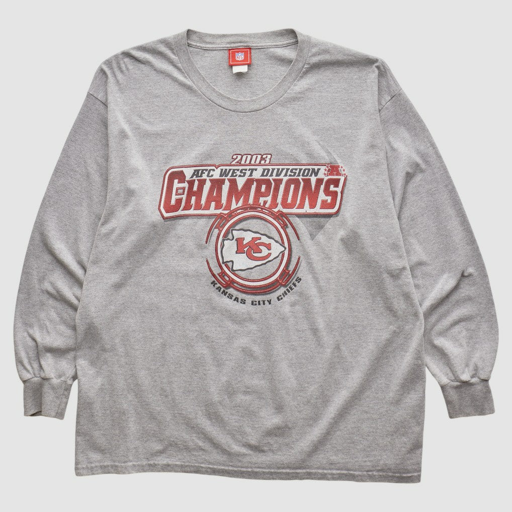 Fanatics Kansas City Chiefs NFL 2003 Long Sleeve T-shirt Heather Gray Vintage