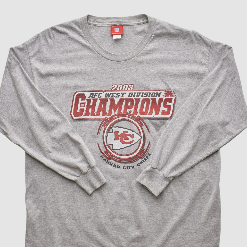 Fanatics Kansas City Chiefs NFL 2003 Long Sleeve T-shirt Heather Gray Vintage
