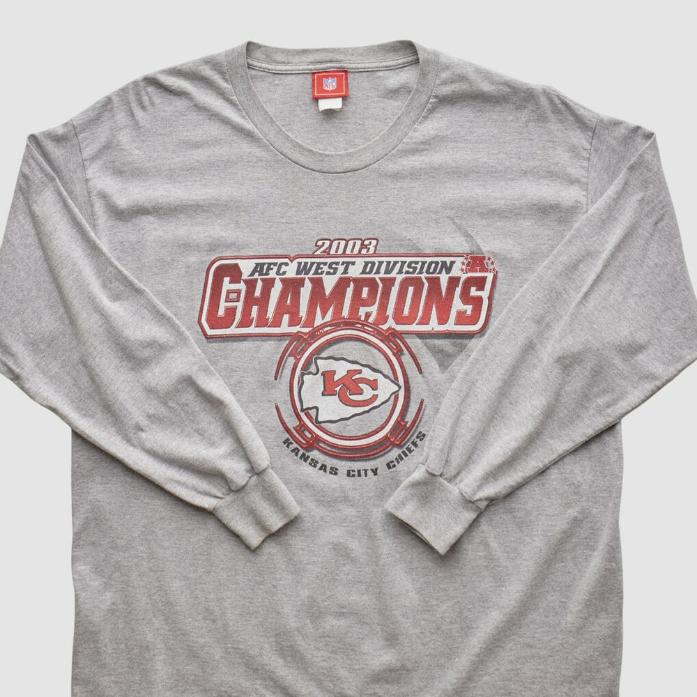 Fanatics Kansas City Chiefs NFL 2003 Long Sleeve T-shirt Heather Gray Vintage