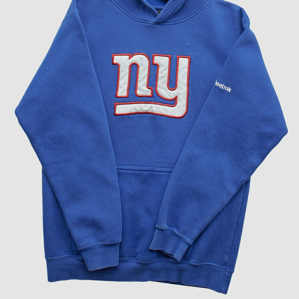 Fanatics New York Giants Reebok 2000s Hooded Pullover Sweatshirt Blue Vintage