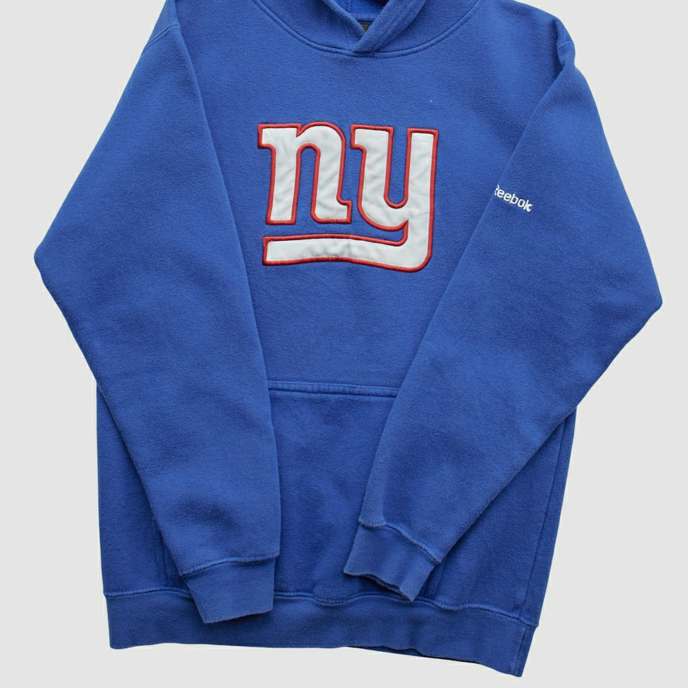 Fanatics New York Giants Reebok 2000s Hooded Pullover Sweatshirt Blue Vintage