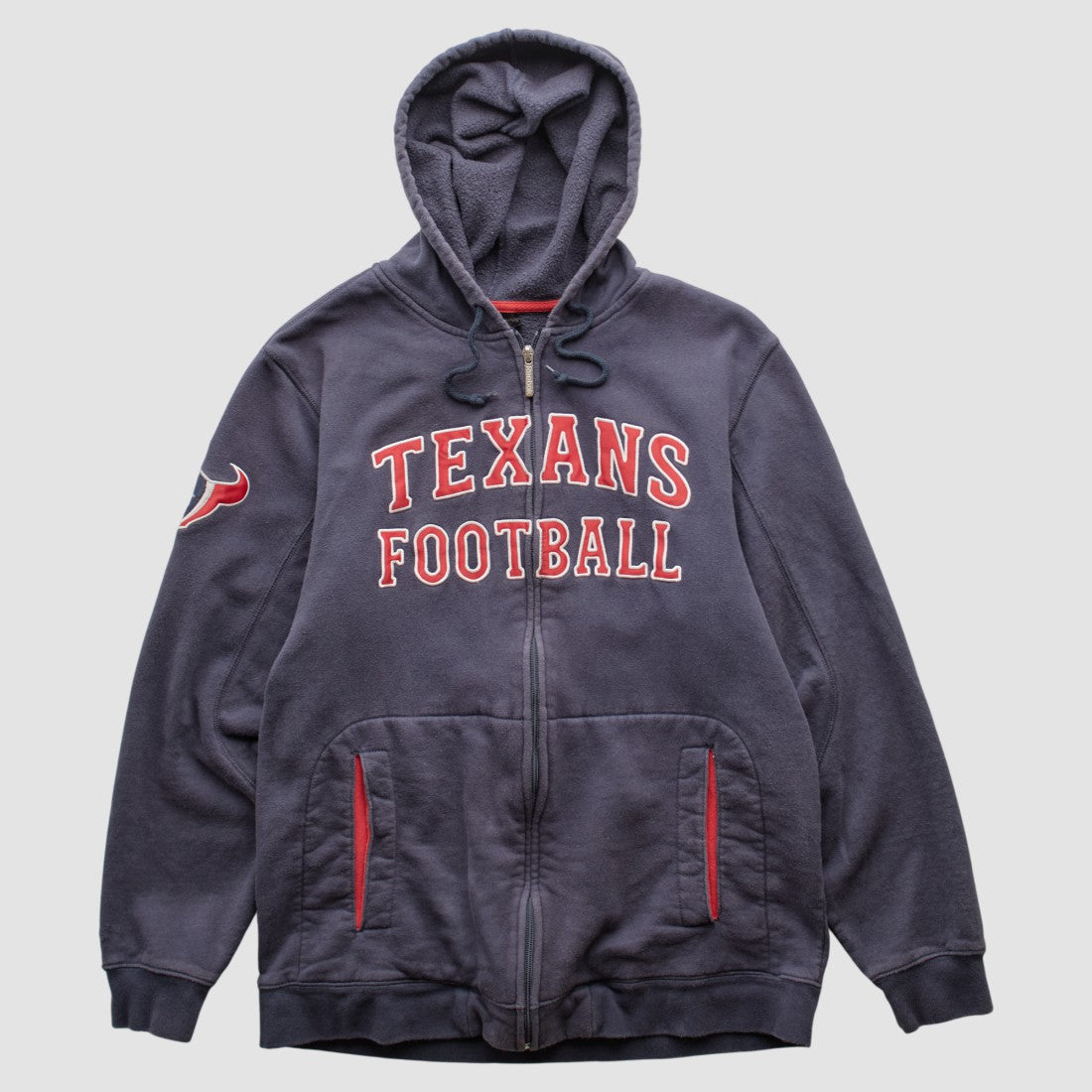 Fanatics Houston Texans Reebok 2010s Hooded Full Zip Sweatshirt Navy Vintage