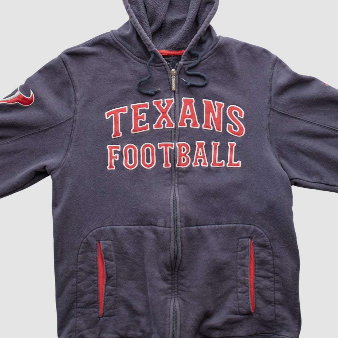 Fanatics Houston Texans Reebok 2010s Hooded Full Zip Sweatshirt Navy Vintage