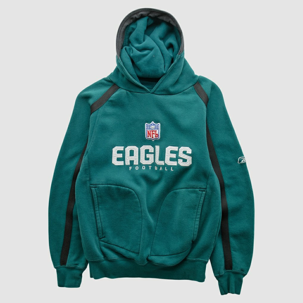 Fanatics Philadelphia Eagles Reebok 2000s Hooded Pullover Sweatshirt Teal Vintage
