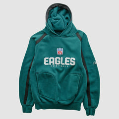 Fanatics Philadelphia Eagles Reebok 2000s Hooded Pullover Sweatshirt Teal Vintage