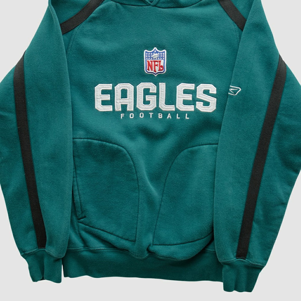 Fanatics Philadelphia Eagles Reebok 2000s Hooded Pullover Sweatshirt Teal Vintage