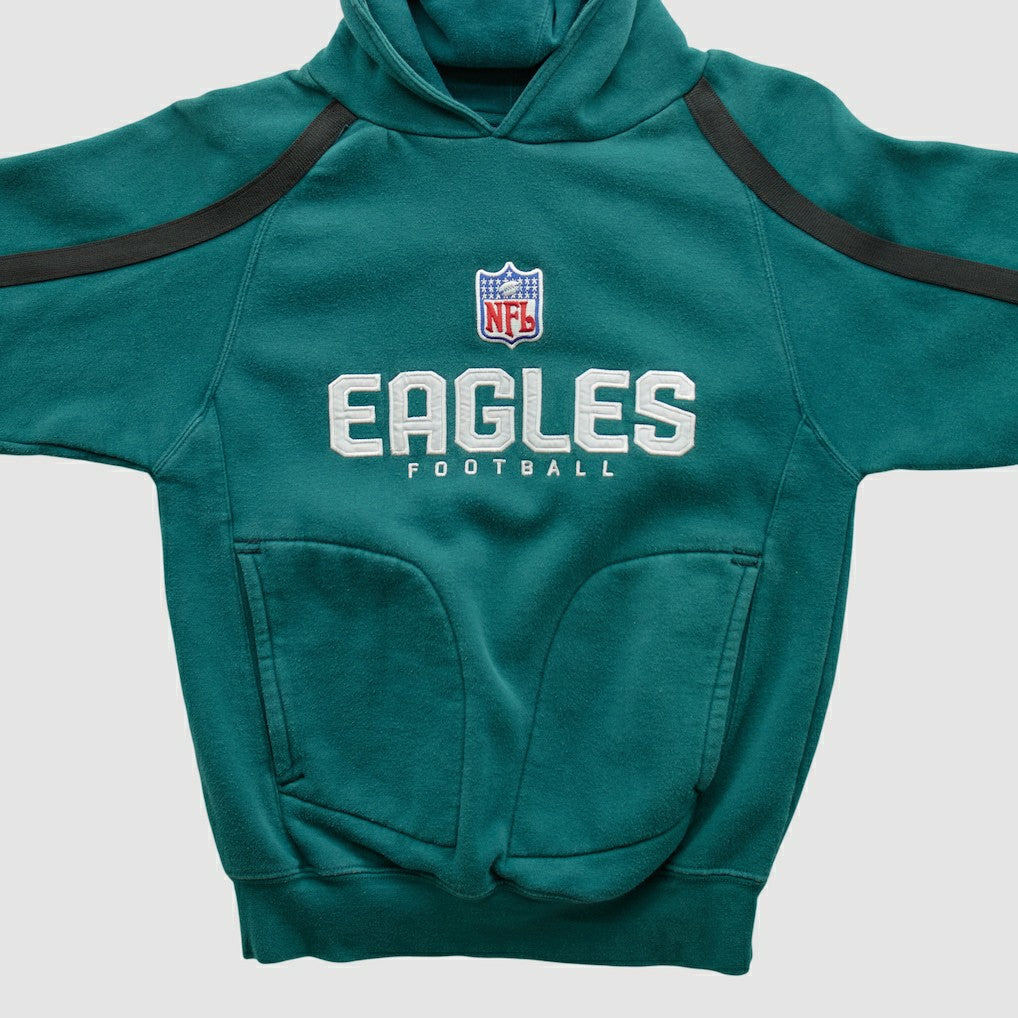 Fanatics Philadelphia Eagles Reebok 2000s Hooded Pullover Sweatshirt Teal Vintage