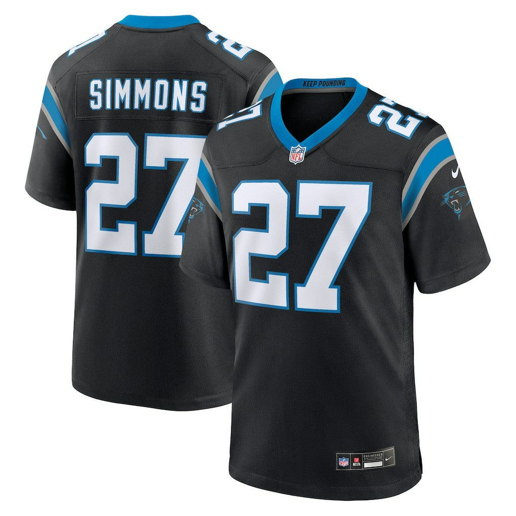 Nike Isaiah Simmons Carolina Panthers Team Game Jersey Black