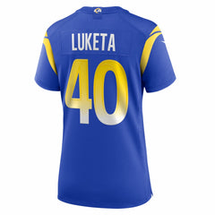 Nike Jesse Luketa Los Angeles Rams Women's Team Game Jersey Royal