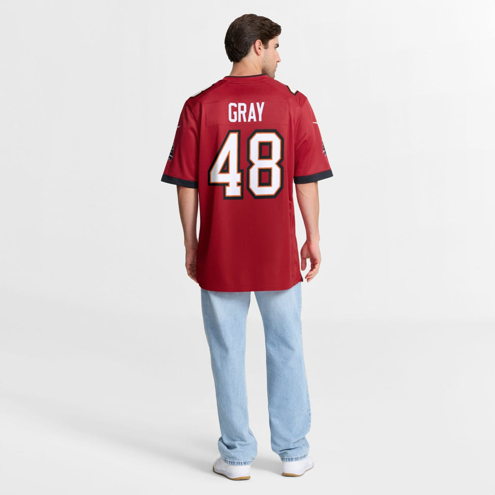 Nike JT Gray Tampa Bay Buccaneers Team Game Jersey Red
