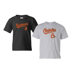 Baltimore Orioles Soft as a Grape Youth 2-Pack Logo T-Shirt Set - Black/Gray - MLB Lifestyle