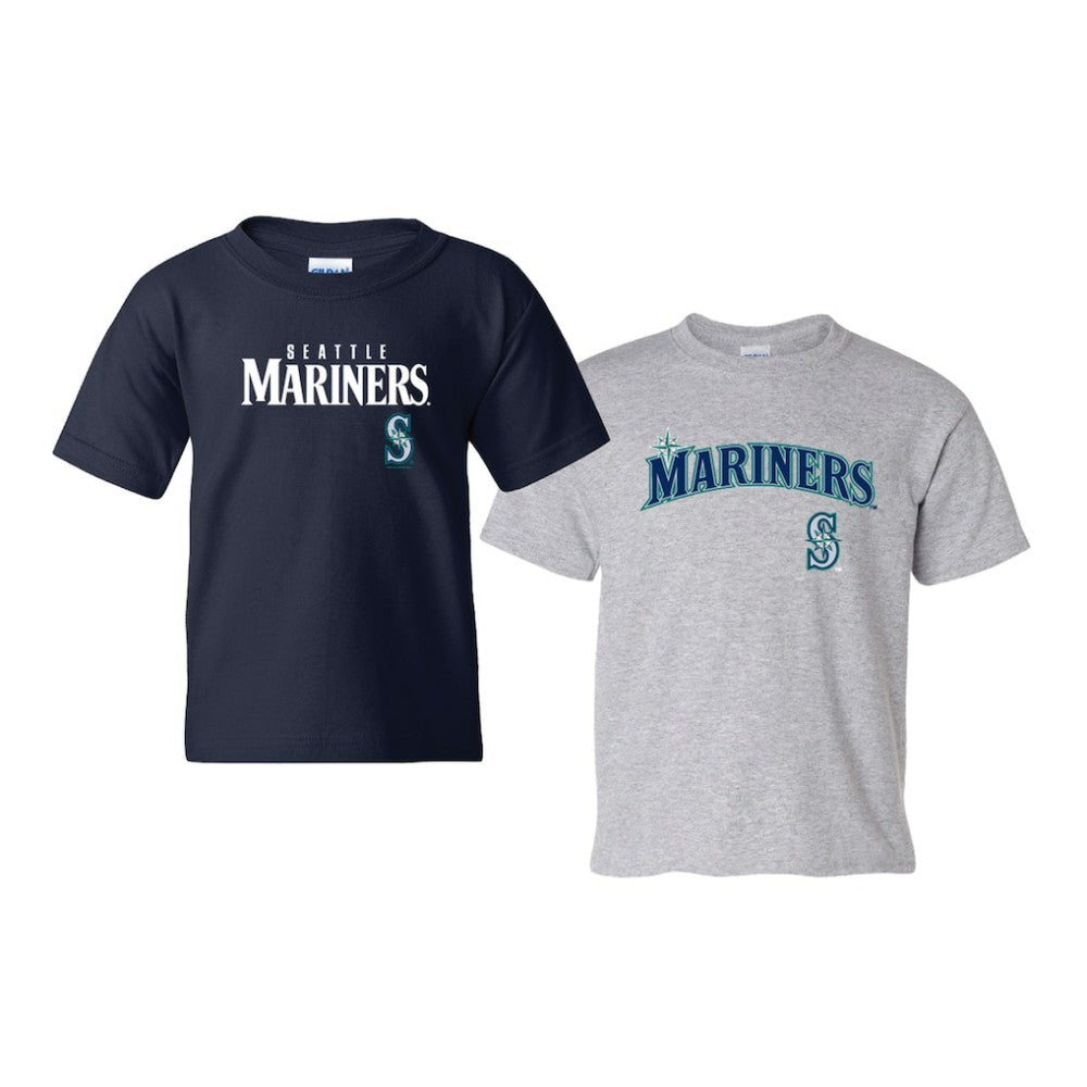 Seattle Mariners Soft as a Grape Youth 2-Pack Logo T-Shirt Set - Navy/Gray - MLB Sale