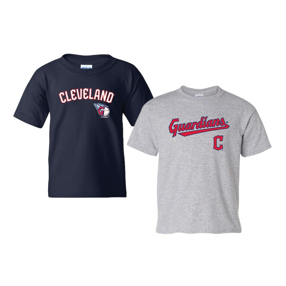 Cleveland Guardians Soft as a Grape Youth 2-Pack Logo T-Shirt Set - Navy/Gray - MLB Discount