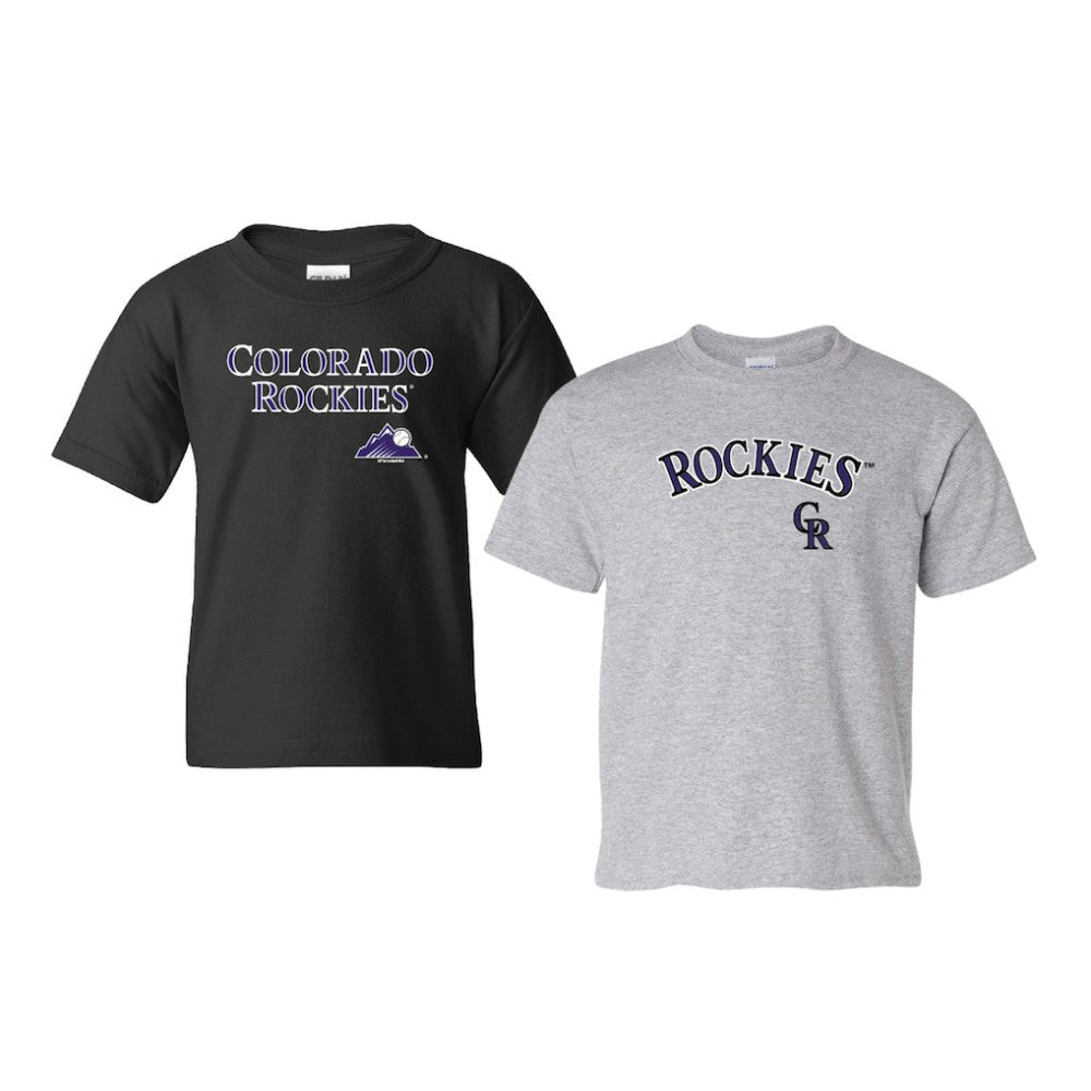 Colorado Rockies Soft as a Grape Youth 2-Pack Logo T-Shirt Set - Black/Gray - MLB Lifestyle
