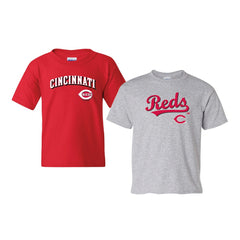 Cincinnati Reds Soft as a Grape Youth 2-Pack Logo T-Shirt Set - Red/Gray - MLB Lifestyle