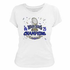 Los Angeles Dodgers Tiny Turnip Women's 2025 World Series Champions Parade T-Shirt - White - MLB Online