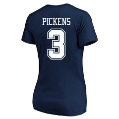 Fanatics George Pickens Dallas Cowboys Women's Plus Size Name & Number V-Neck T-Shirt Navy
